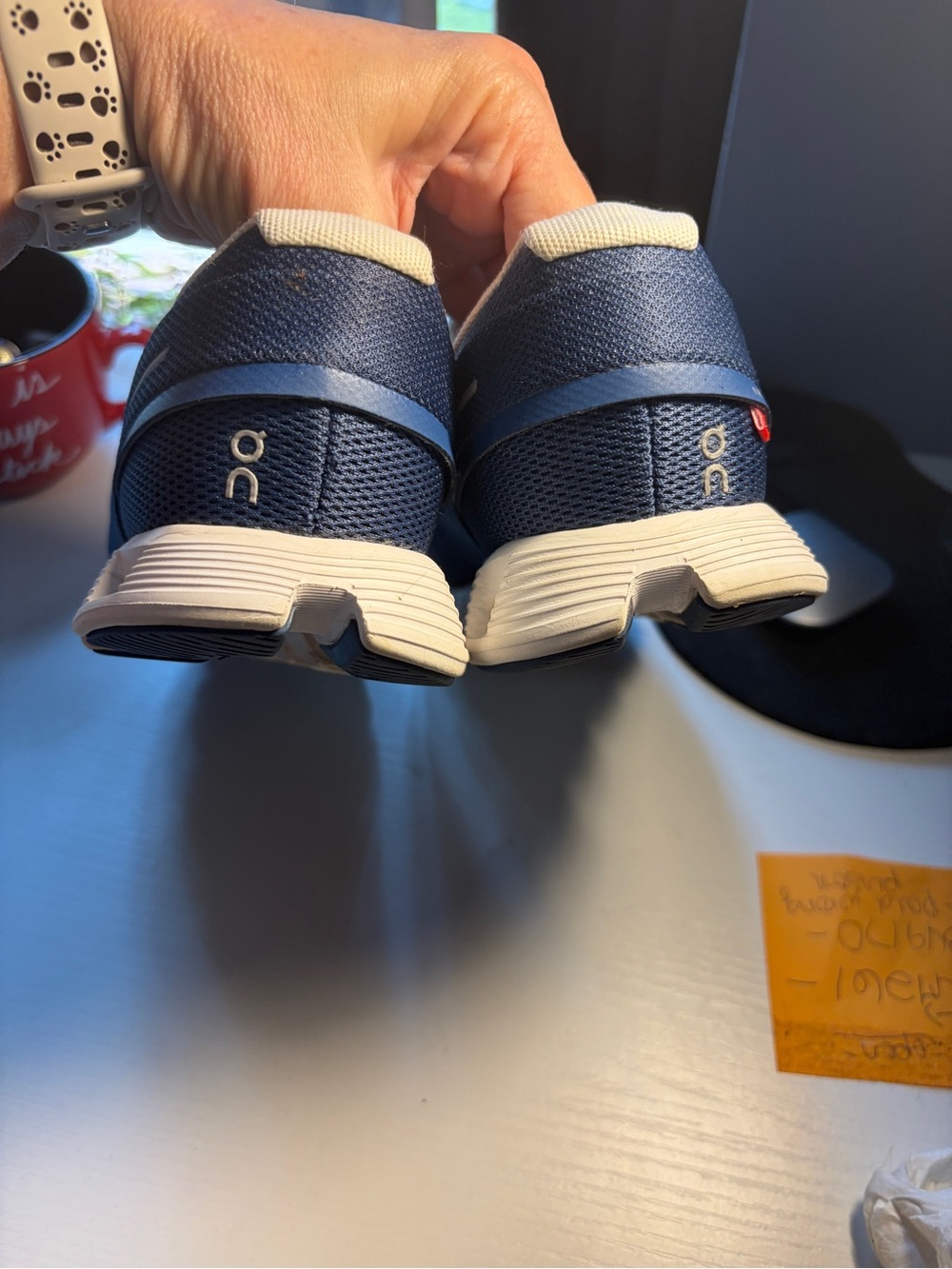 Women’s OnCloud Running Blue and White Athletic Sneakers - Picture 9 of 10